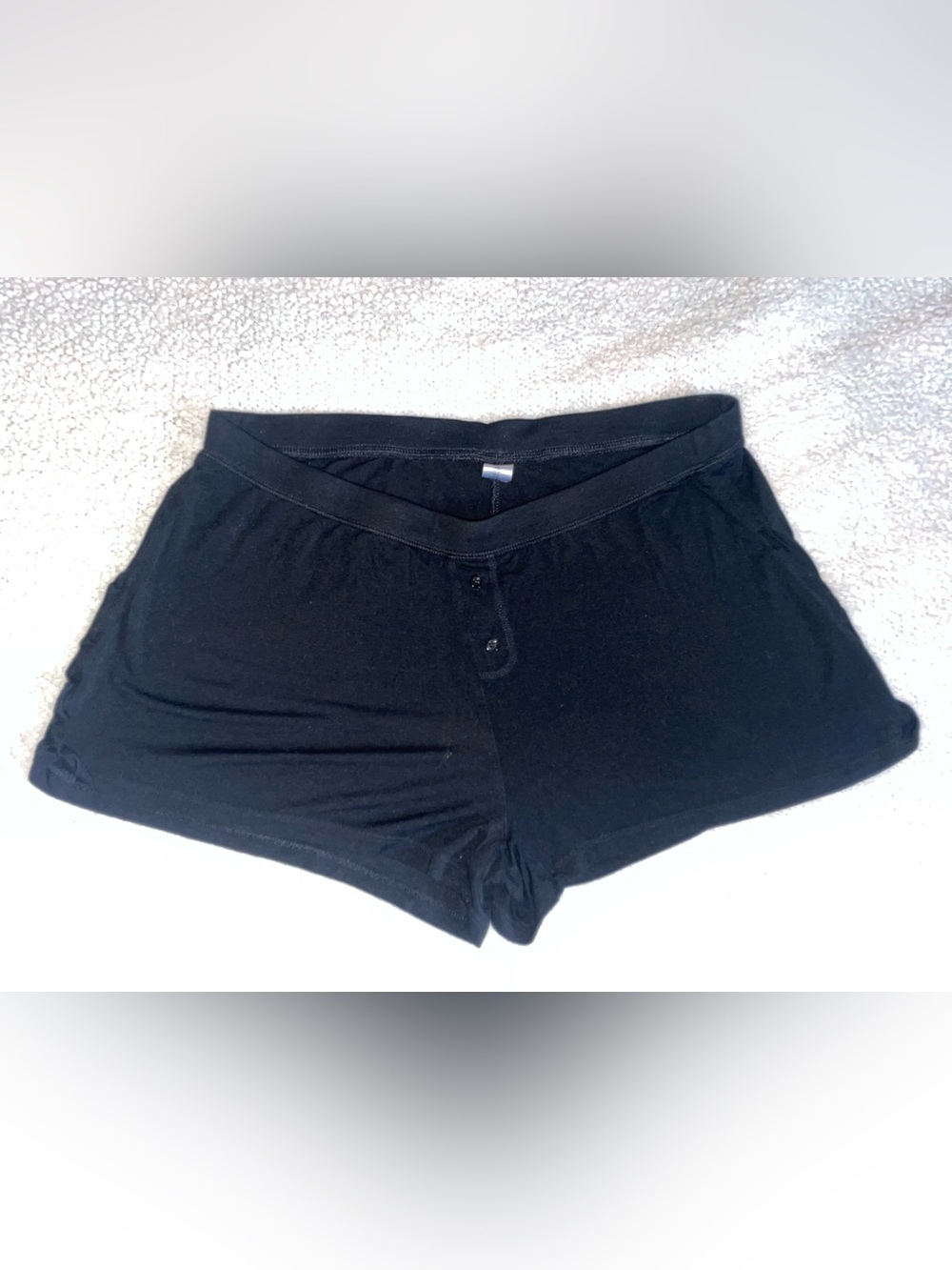 Black Women's Bike Shorts with Button Waist Detail